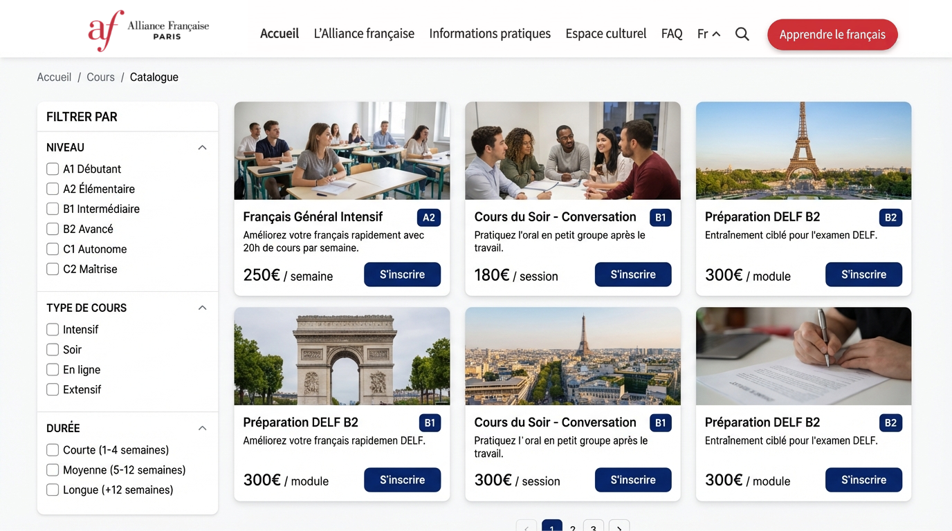 Catalogue de cours